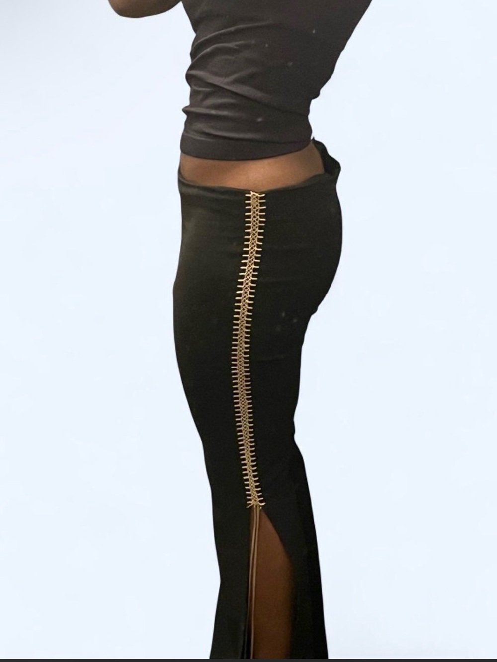 Helium Black Brown Western Bootcut Pants Rope Side Detail Slit Leg Y2K Large